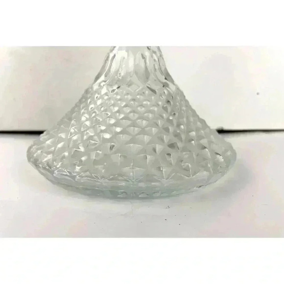 VTG Diamond Cut Glass Whiskey Decanter Silver Plate Collar & Stopper Barware - Picture 7 of 16